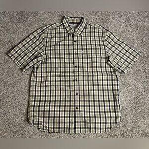 Carhartt Button Down Relaxed Fit Short Sleeve Plaid Pocket Shirt Mens Size Large